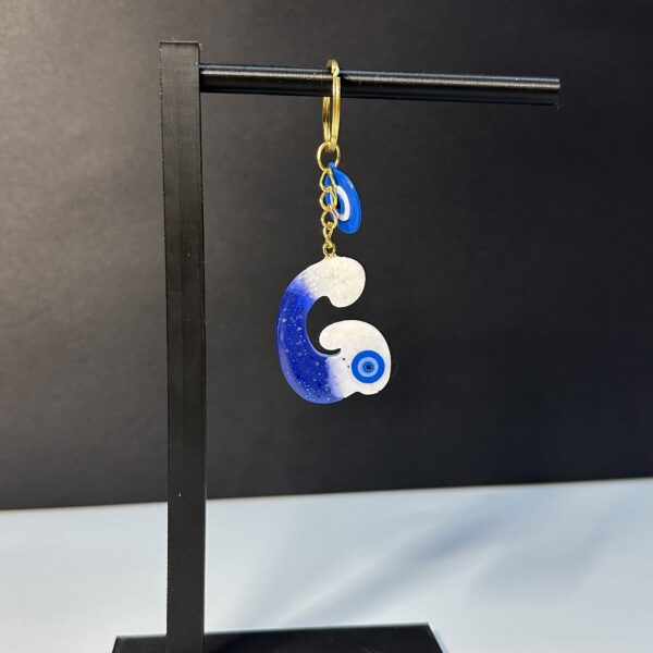 Harf Tasarım G Harfi Epoksi Anahtarlık